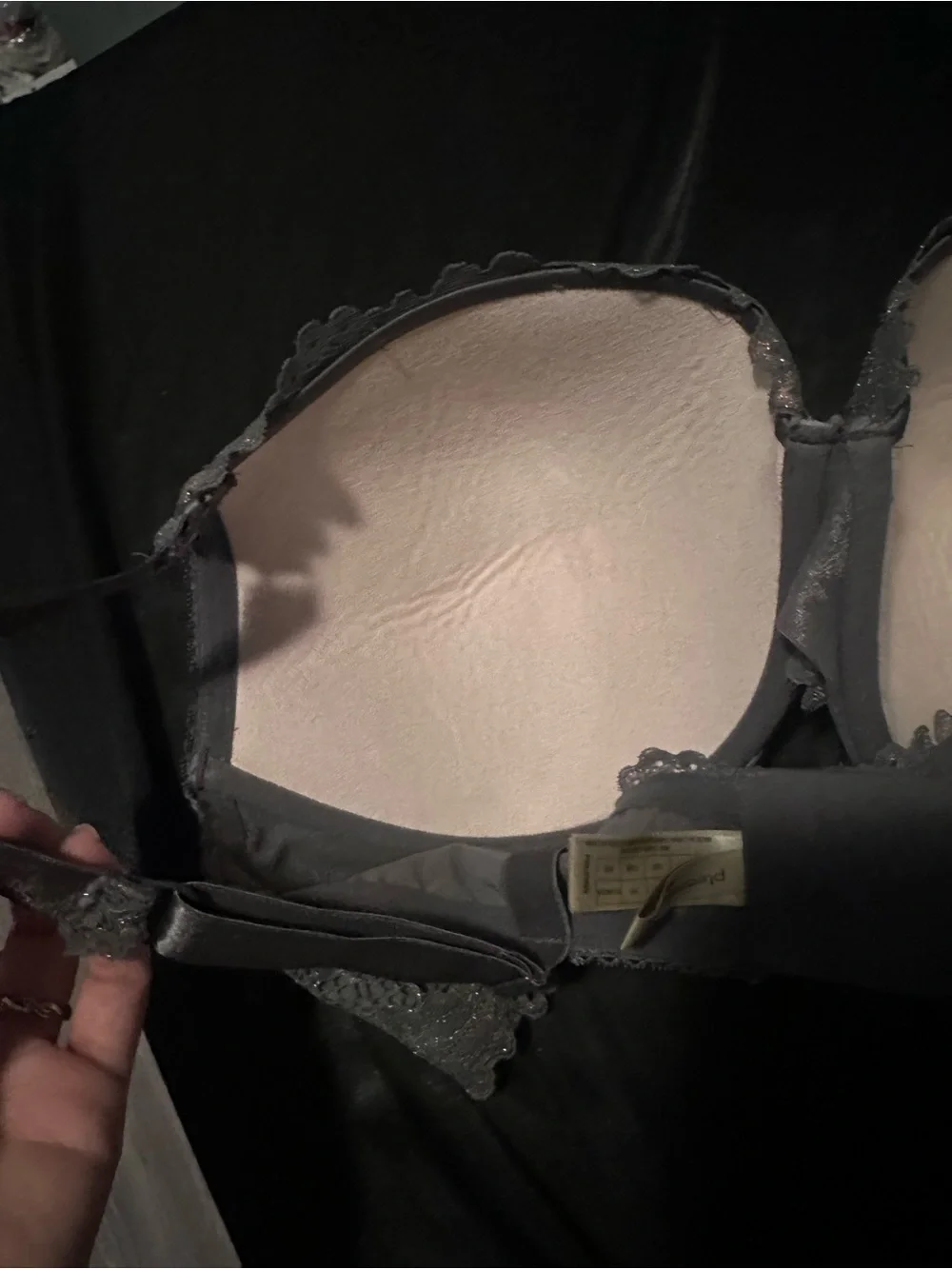 Lace Underwire Bra - Gray